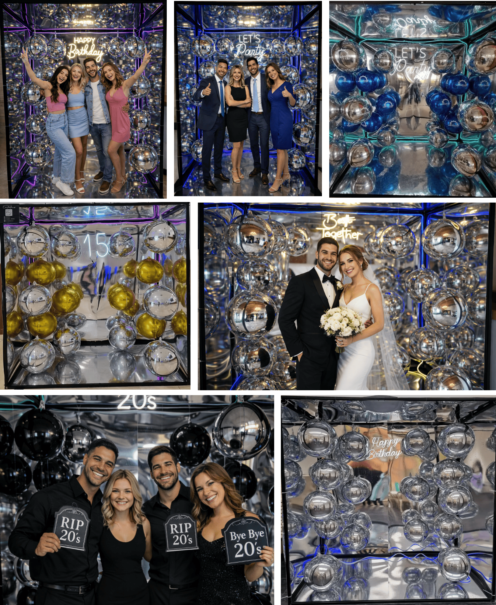 Cabina espejada en evento