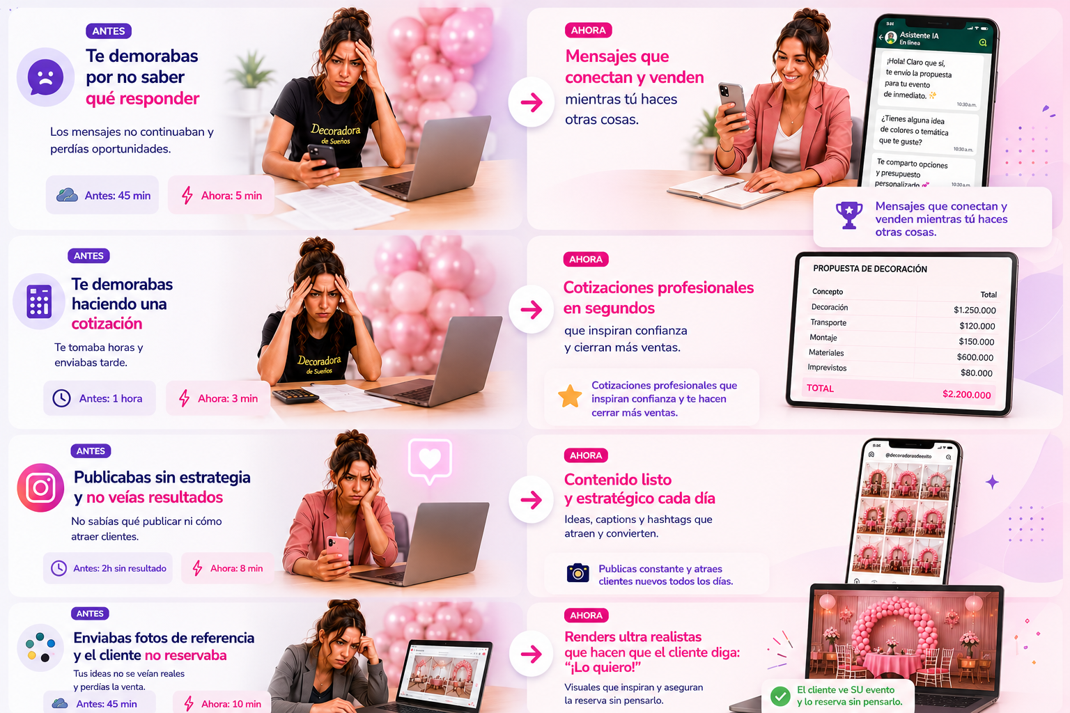 Antes y ahora: un día real usando IA como decoradora
