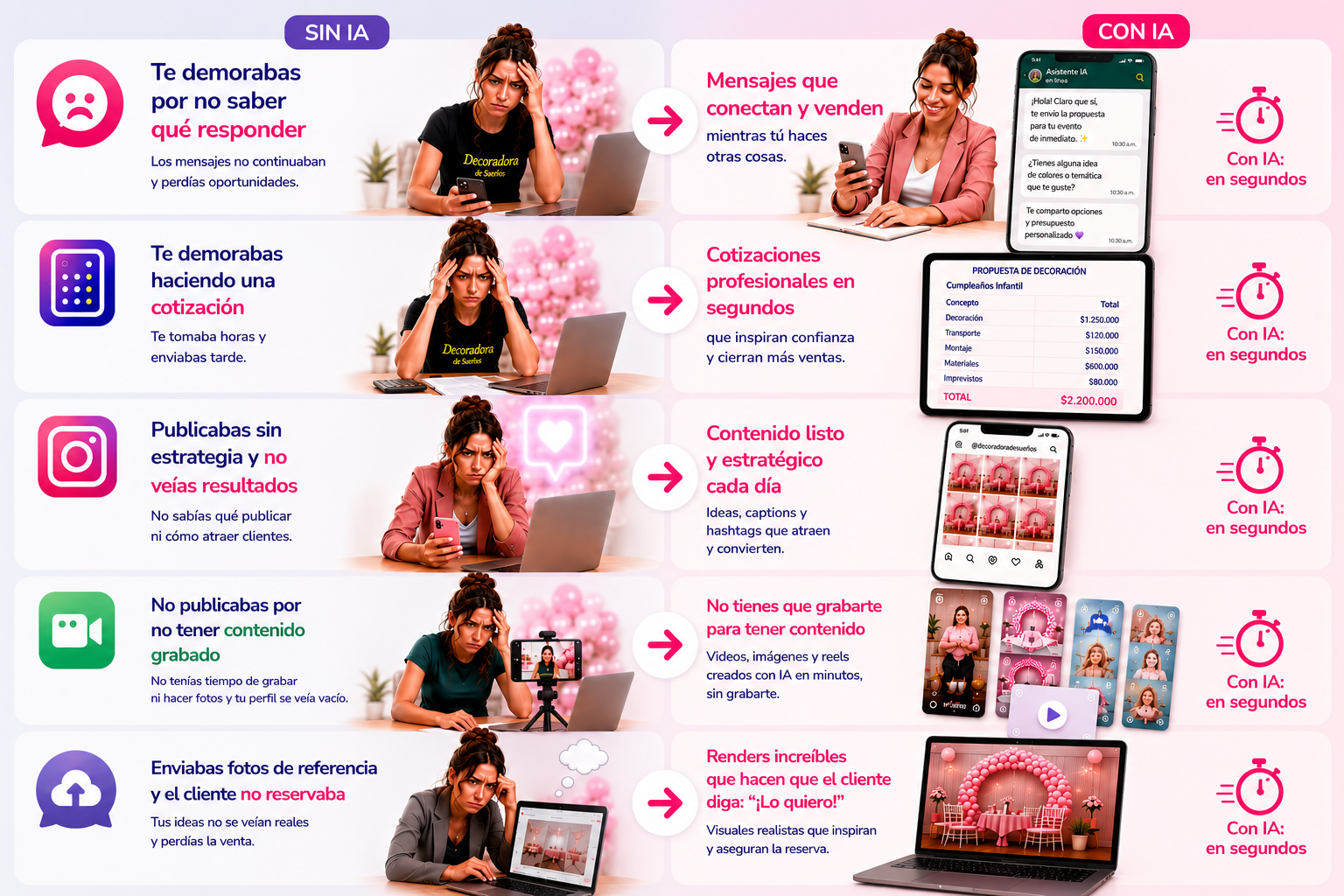 Antes y ahora: un día real usando IA como decoradora